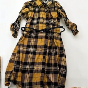 Girls flannel belted dress